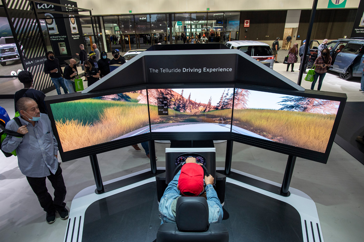 2021 LA Auto Show. Photograph by Matt Petit Kia Simulator